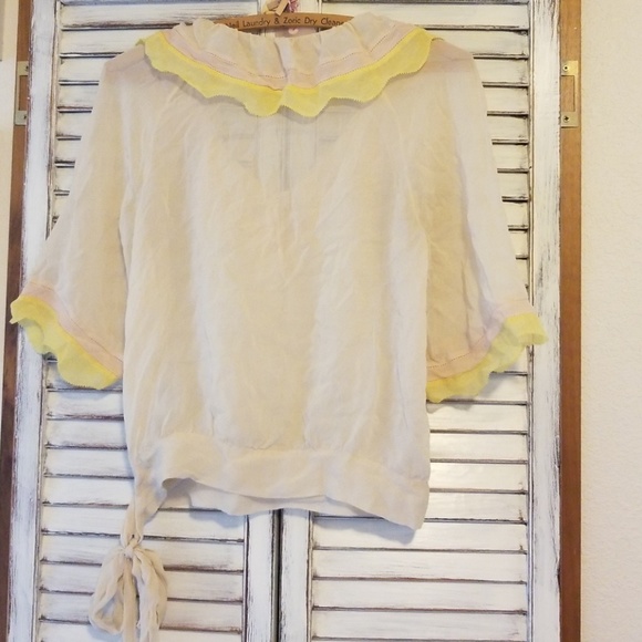 1930s sheer top with tie - Picture 5 of 7